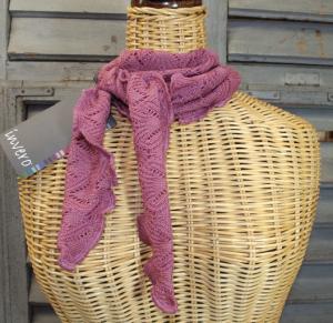 Minischal, Halstuch Daisy Cassis von Invero Merino, reine Merinowolle